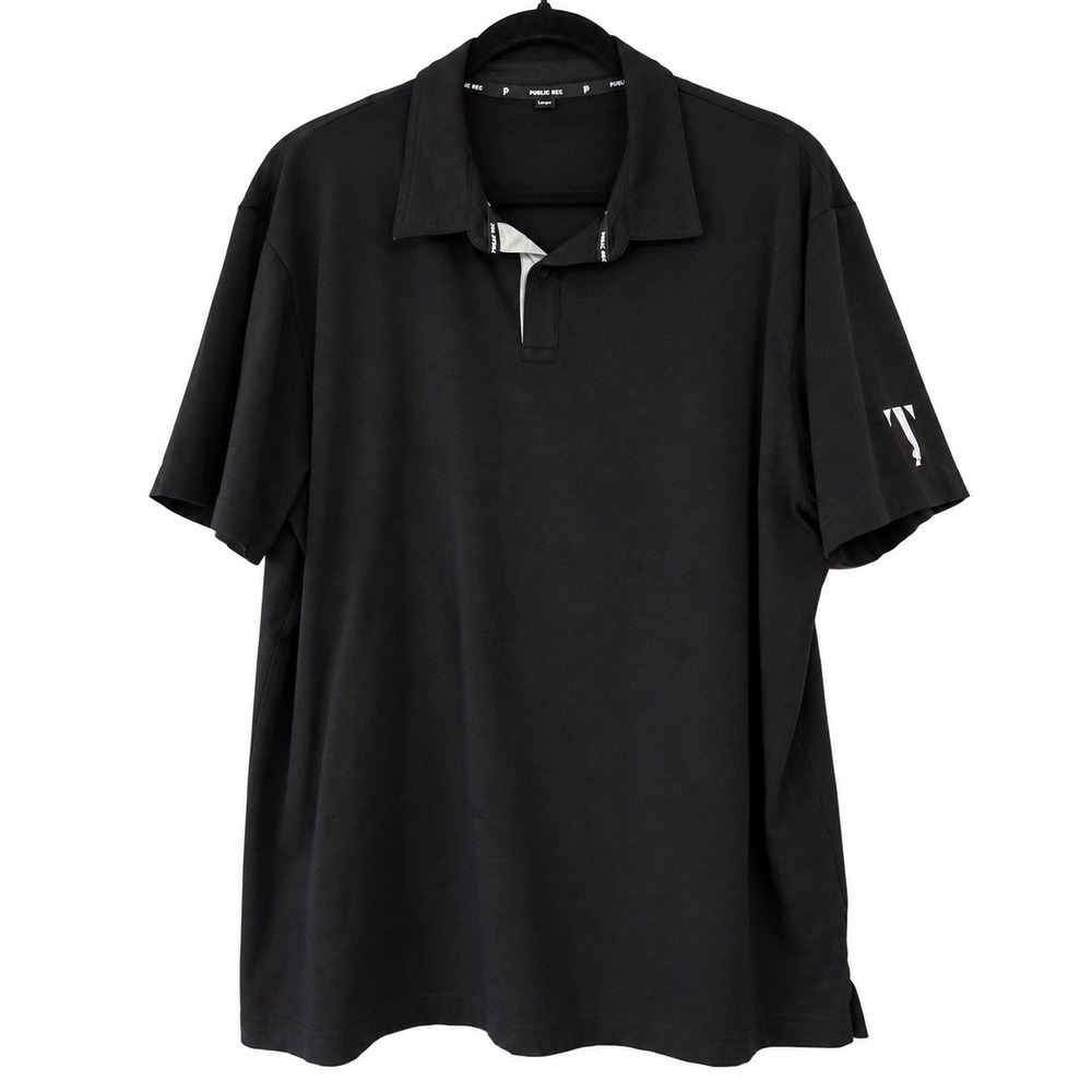 Public Rec Polo Shirt Mens 2XL Black Pima Cotton Blend Athletic Golf Preppy Work